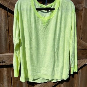 American Eagle Outfitters Neon Yellow Lightweight Crewneck Sweater